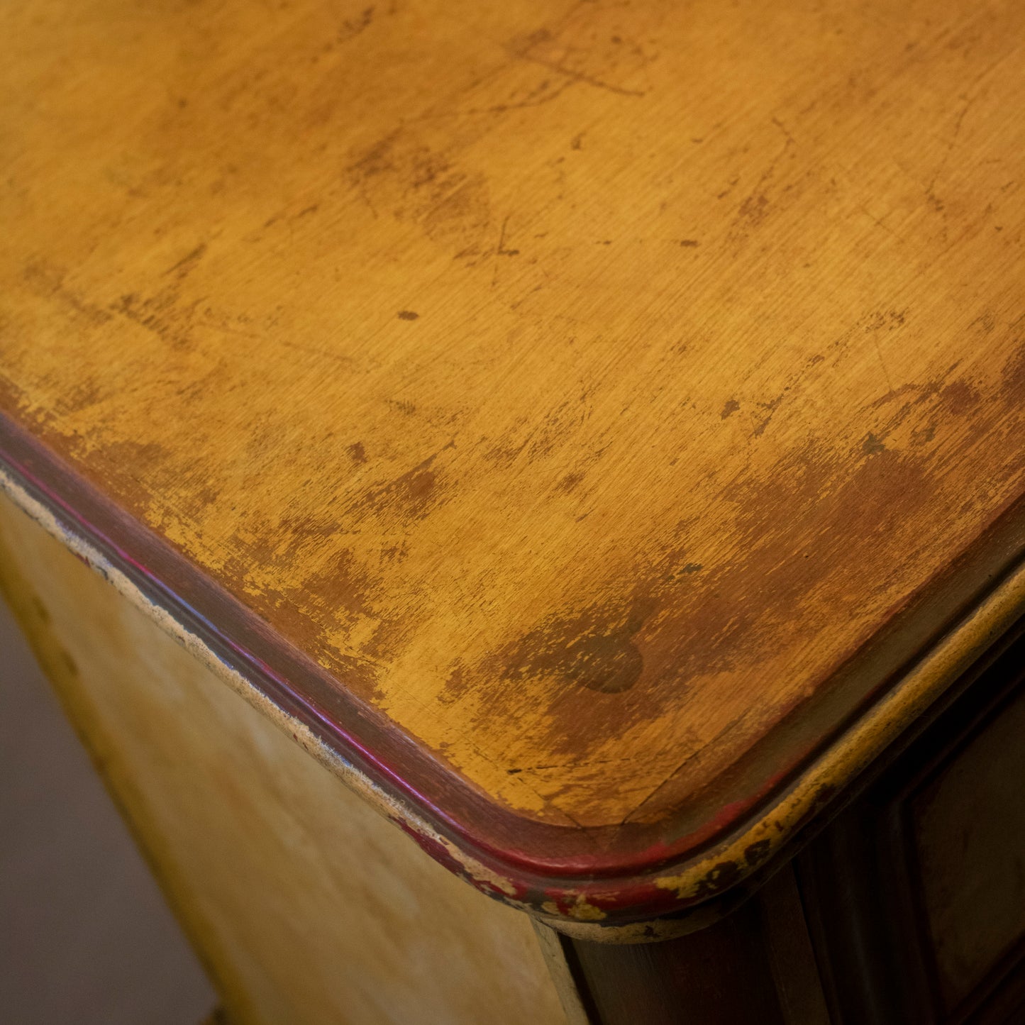 Vintage Distressed Nightstand with Drawer and Open Shelf