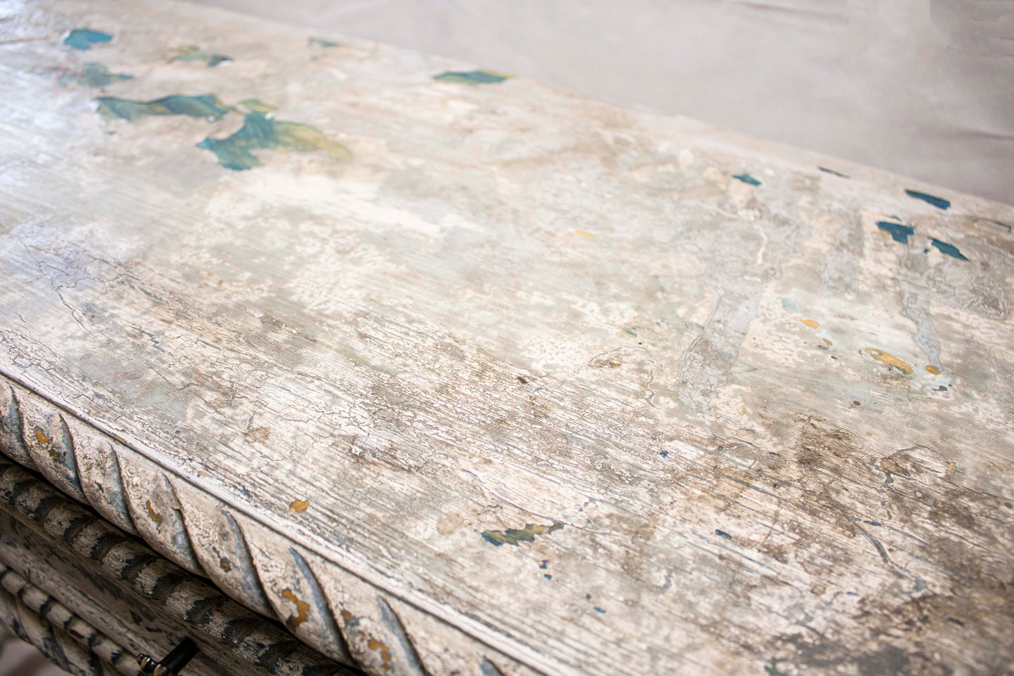White Vintage Console Table with Two Drawers